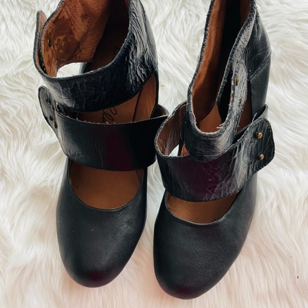 Esska black leather Mary Jane heels, Sz. 39